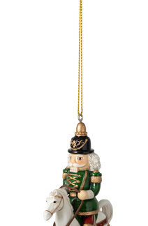 ZÁVESNÝ LUSKÁČIK NA KONI, WINTER COLLAGE ACCESSOIRES,  11,5 CM