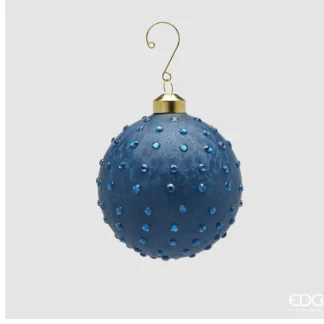 EDG Vianočná ozdoba – guľa „Spark“ priemer 10 cm, blue