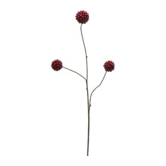 EDG Vetva cezmíny s bobuľami, 3 stonky – tmavočervená, v. 80 cm