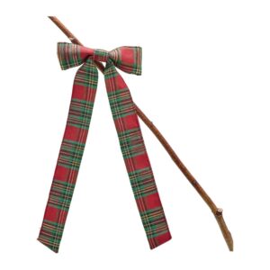 EDG Zamatová mašľa s klipom – zeleno-červená, v. 30 cm, š. 13 cm